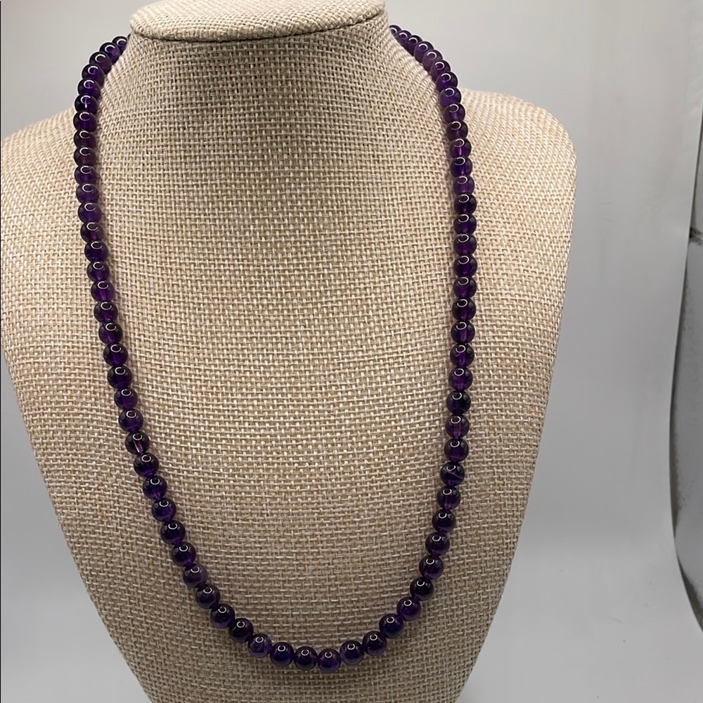 Purple Amethyst Beaded Necklace
